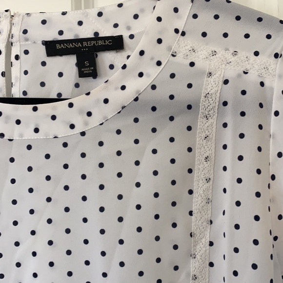 Banana Republic white and black Polka dot lace top - Picture 6 of 9